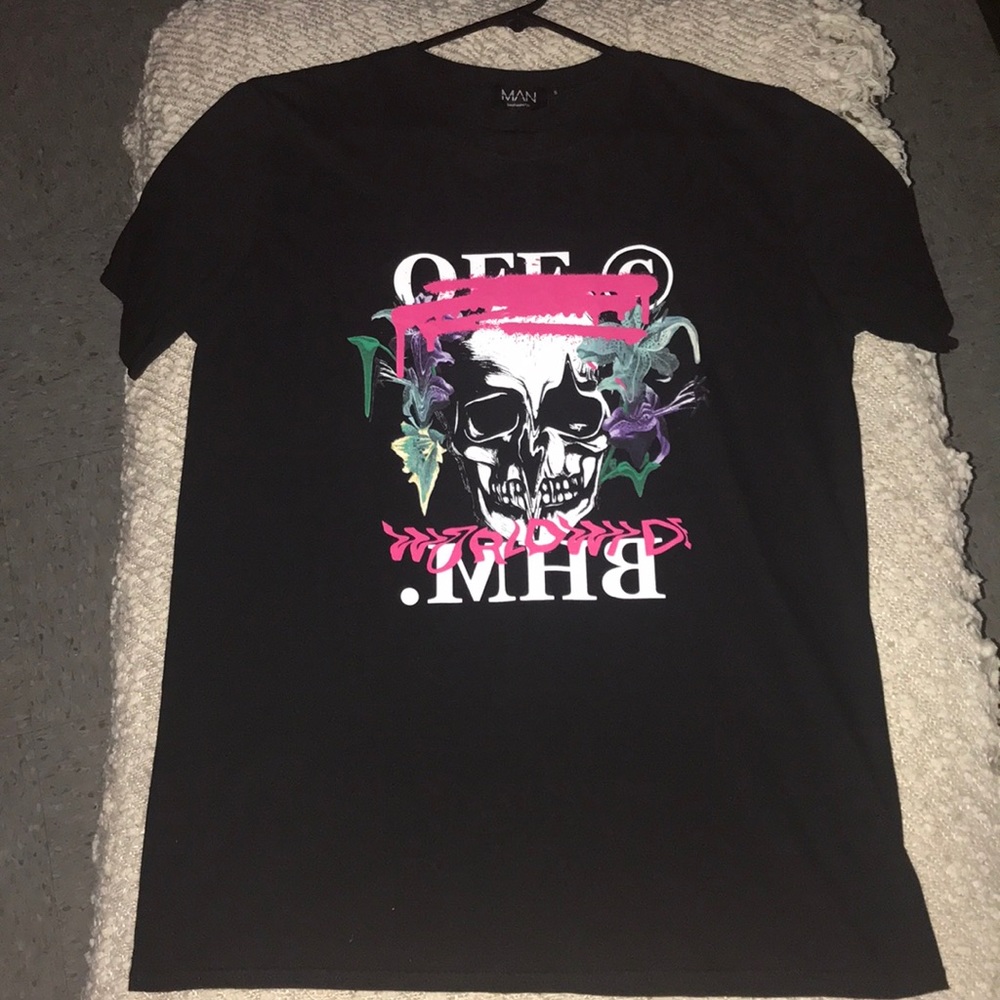 boohooMAN Skull Print T-Shirt